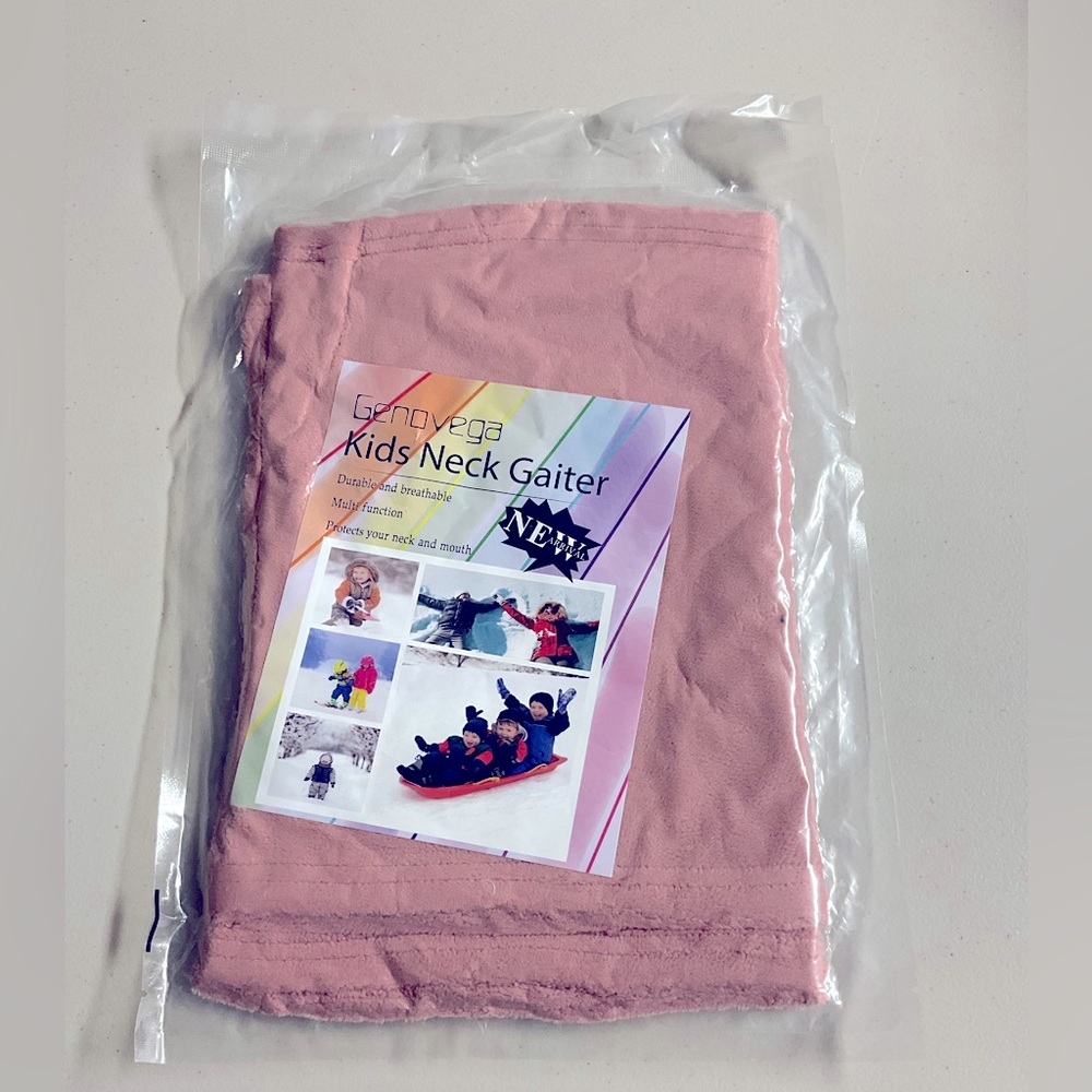 Kids Neck Gaiter 2pcs Pink Salmon Color